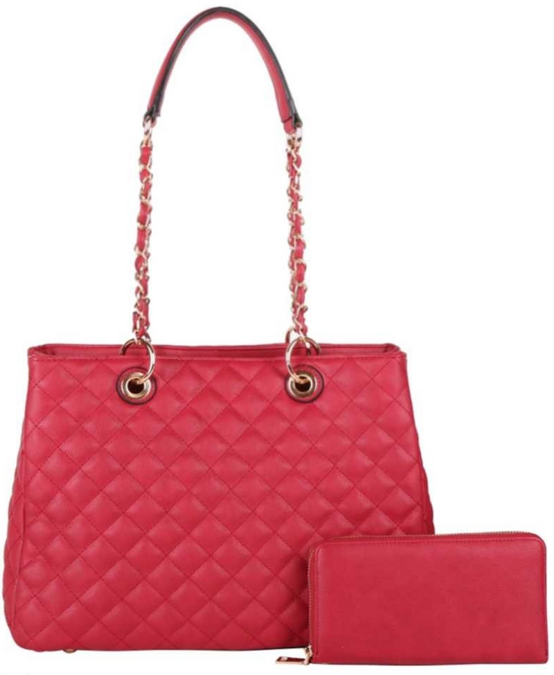 She Cute Quilted Handbag Set